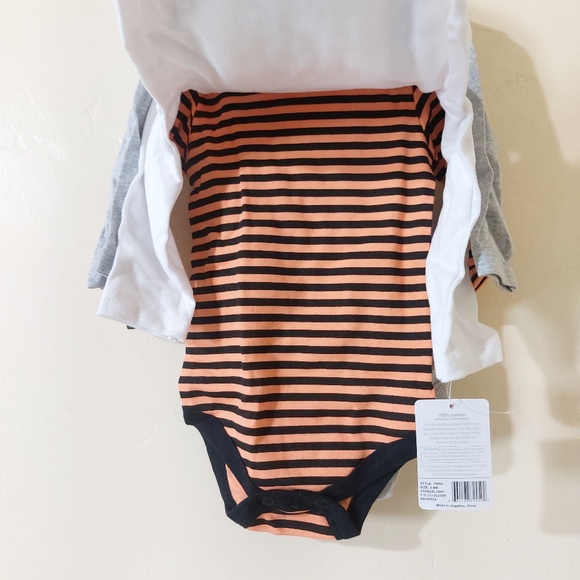 Little Treasures My First Halloween Long Sleeve Pumpkin Baby Infant Body Suits - Picture 3 of 7